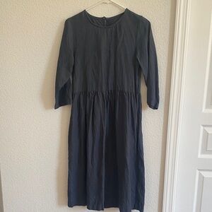 Charcoal linen dress